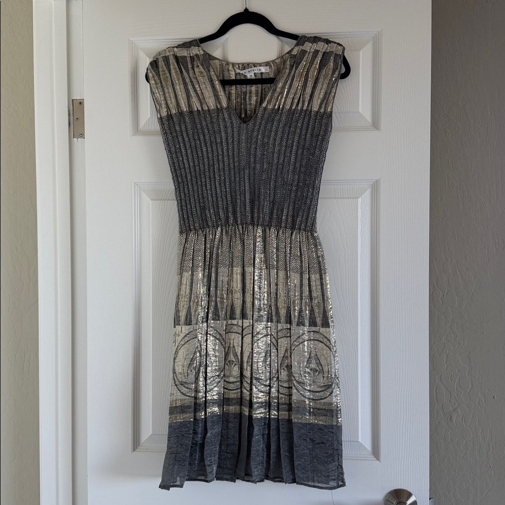 Max Studio Gray and Gold Midi Dress - Picture 5 of 5